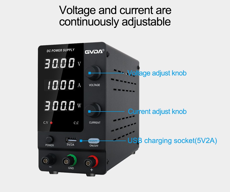 4. Power Supply Adjustable 30V 10A